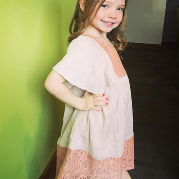 NEW Boho Kids Flounce Sleeve and Lace Dress - Picture 5 of 5